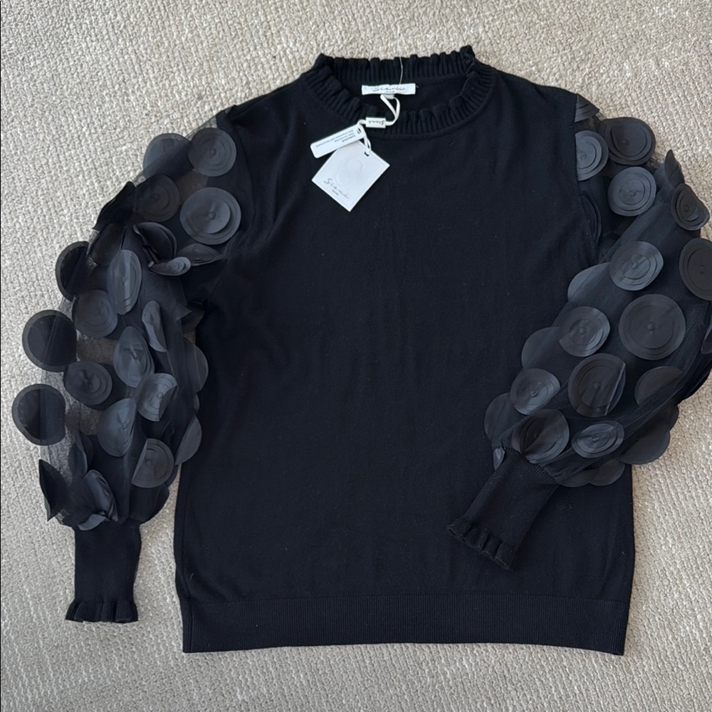 Sioni Black Knit dressy sweater NWT